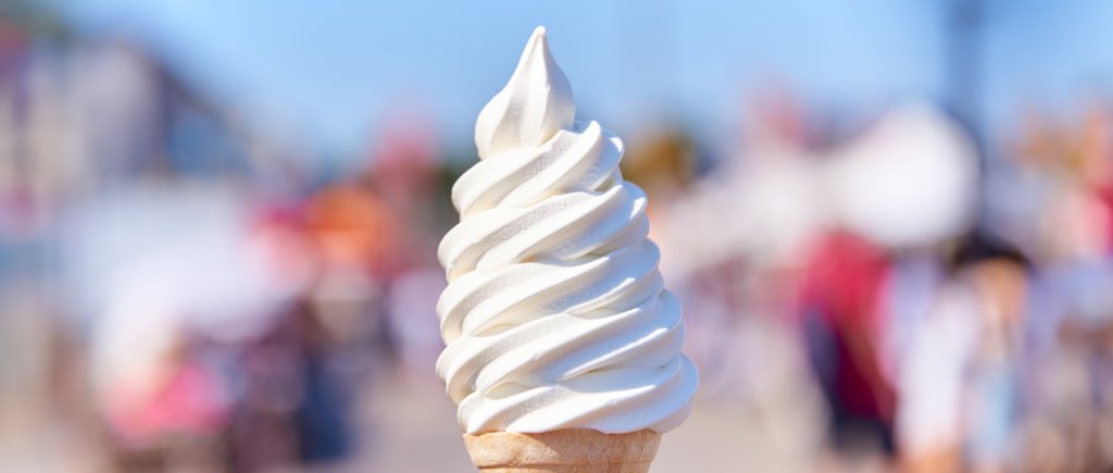 Soft serve ice cream cone